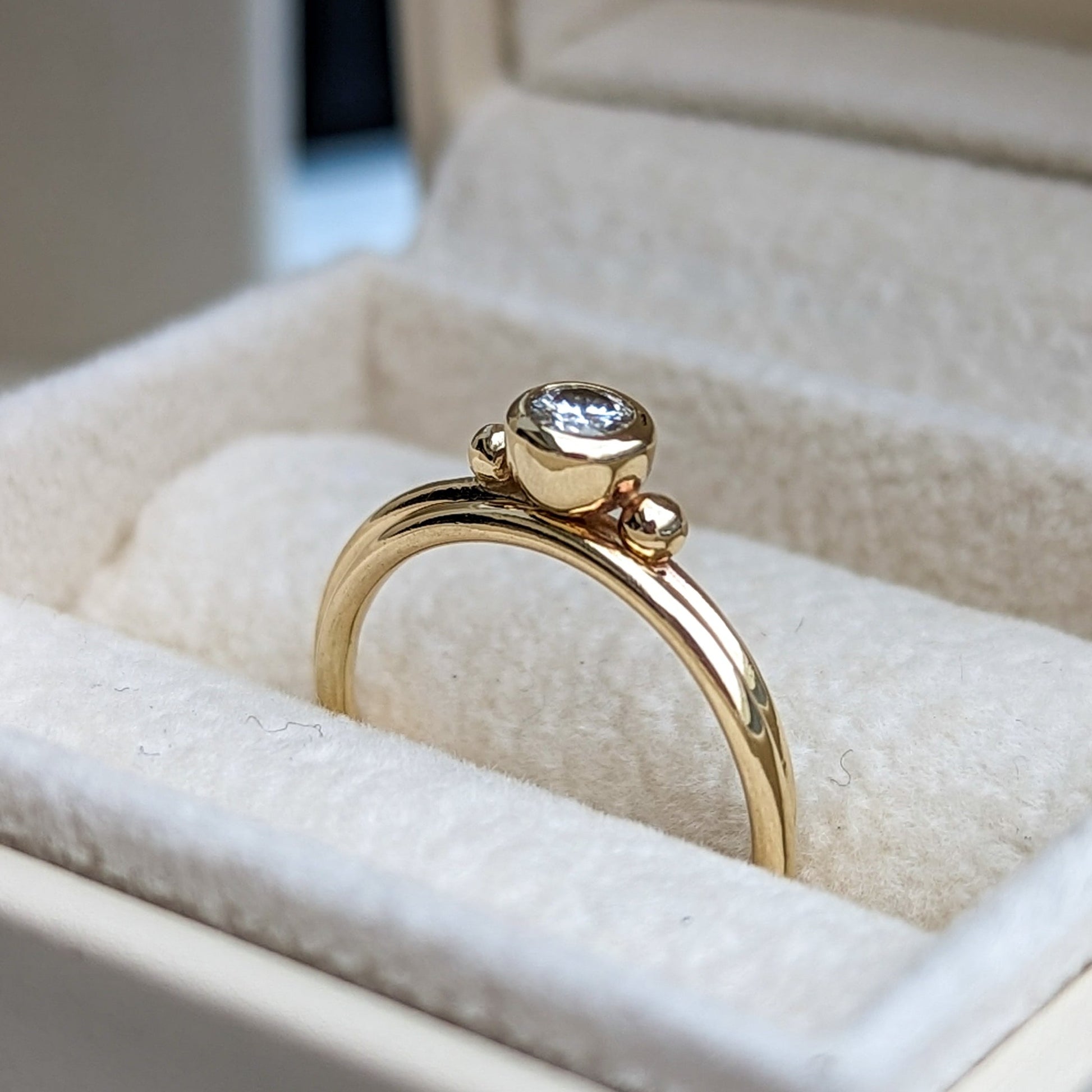 Engagement Gold Rings with Moissanite - DEI CollectionRingsBooblinka Jewellery
