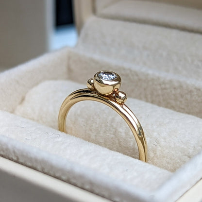 Engagement Gold Rings with Moissanite - DEI CollectionRingsBooblinka Jewellery