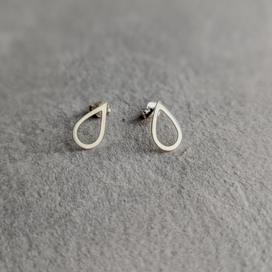 Silver Teardrop Stud EarringsEarringsBooblinka Jewellery