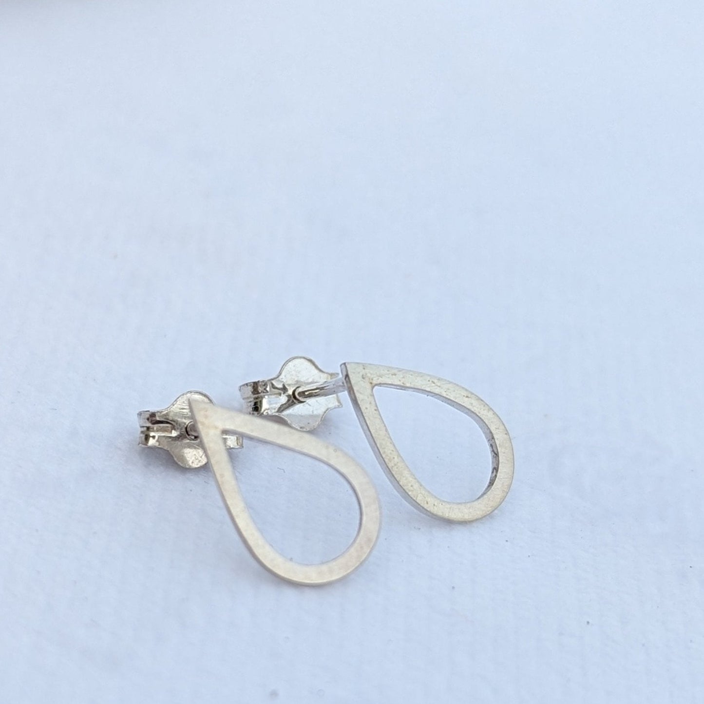 Silver teardrop stud earrings